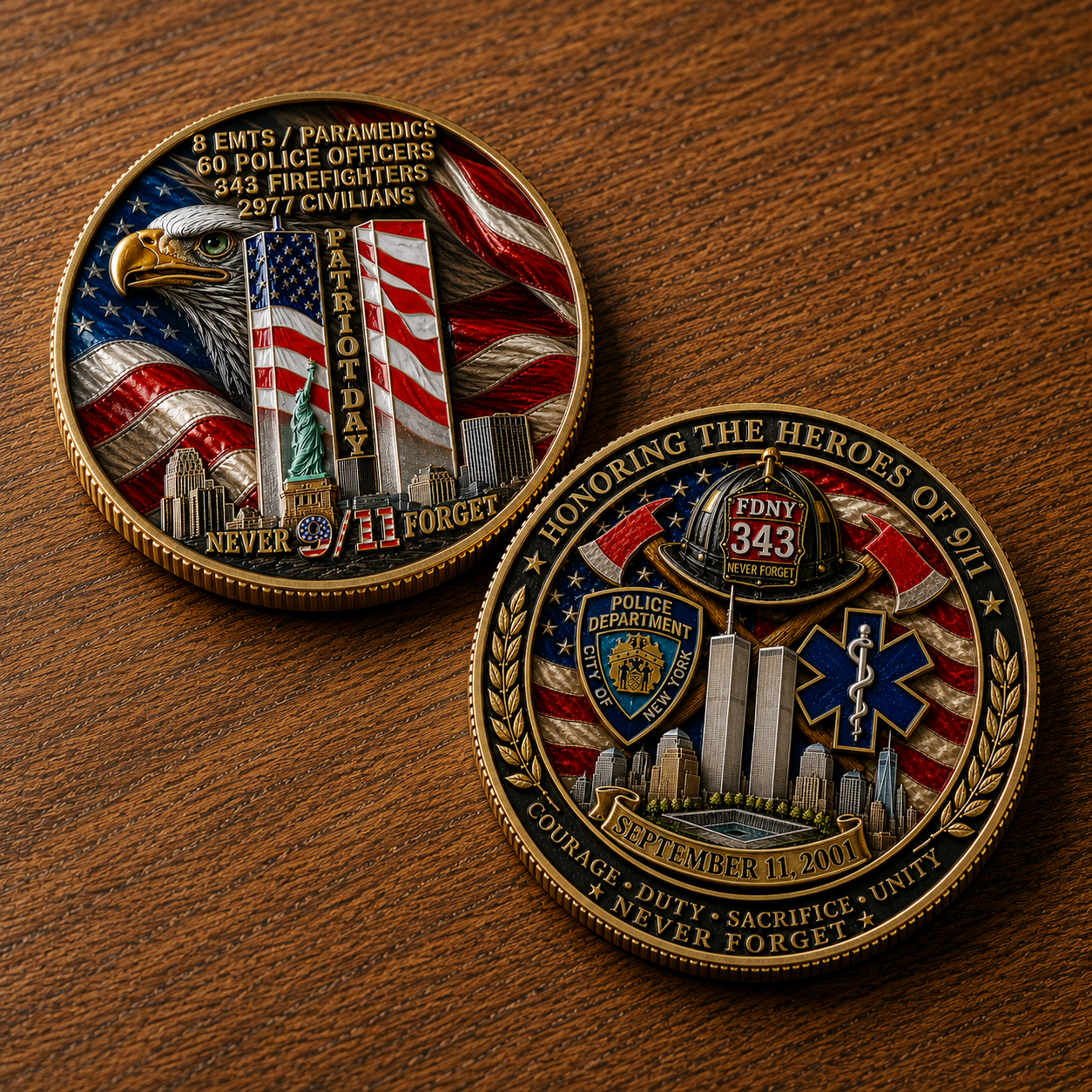 🇺🇸 Last Day Promo: 49% OFF 🎖️9/11 Never Forget Challenge Coin （Free VIP gift for orders over $60）