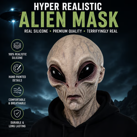 🔥Last Day 50% OFF -Ultra-Realistic Alien Silicone Mask – Adult Halloween Costume & Cosplay Prop