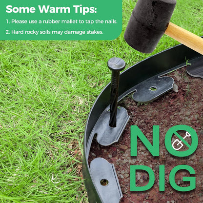 No-Dig Flexible Landscape Edging Kit