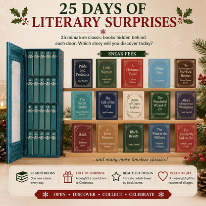 📚 25-Day Mini Book Advent Calendar – 🎁❤️ A Book Lover's Christmas Countdown (📦Buy 2 Free Shipping)