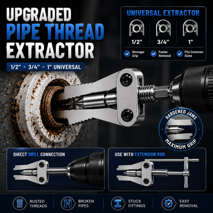 🛠️Broken Pipe Thread Extractor, Universal 1/2" 3/4" 1" Pipe Nipple Remover