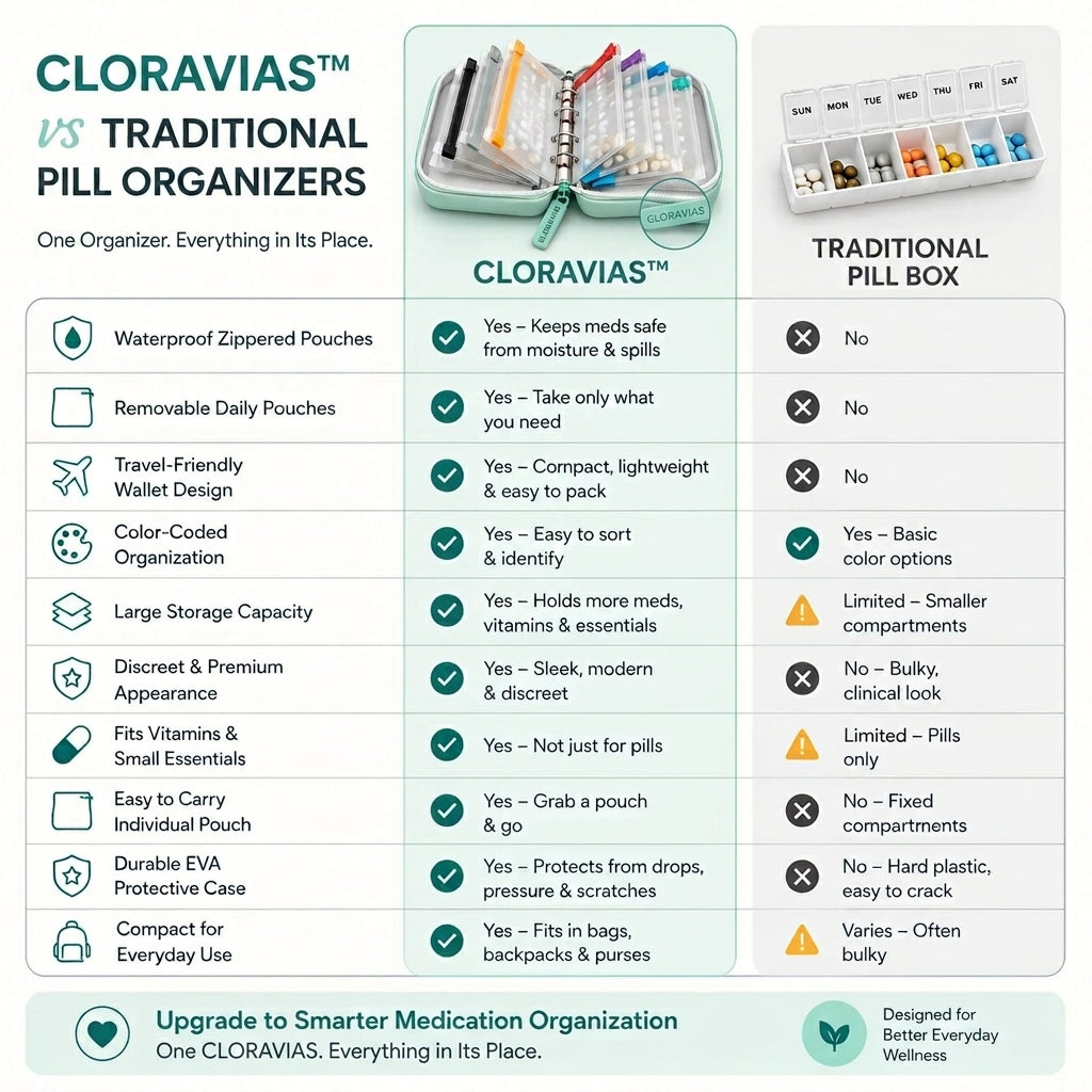 Cloravias– Waterproof Weekly Pill Organizer