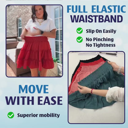 MiraSkort™ - High-Waisted Ruffle Skort with Hidden Shorts & Pockets
